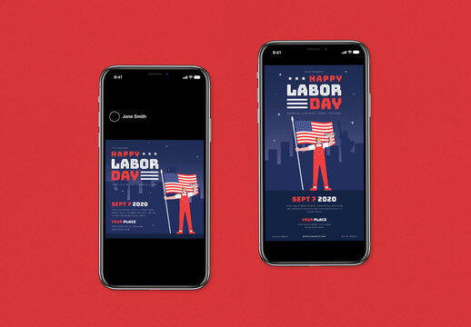 Happy Labor Day Sale Social Media Layout