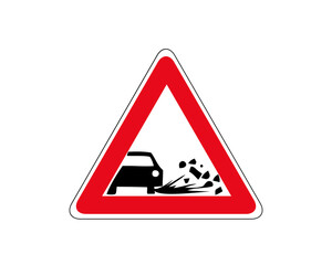 Ejection of gravel icon. Flat illustration of ejection of gravel vector icon for web.