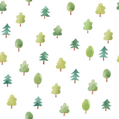 Watercolor forest pattern
