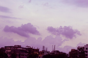 Fototapeta na wymiar time lapse clouds over the city