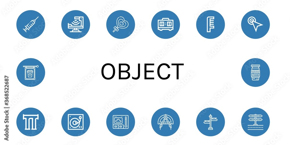 Poster object simple icons set