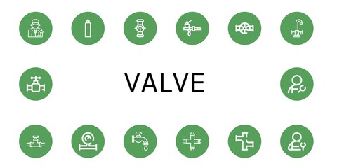 valve simple icons set