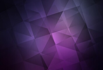 Obraz premium Dark Purple, Pink vector gradient triangles pattern.
