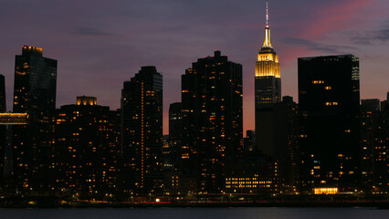 landscape of manhattan midtown at night time