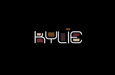 Kylie Name Art in a Unique Contemporary Design in Java Brown Colors
