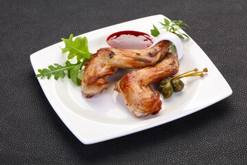 Roasted rabbit legs