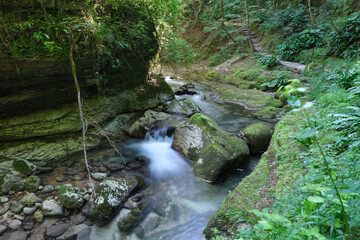 long exposure of the orfento river inside the majella mountain complex in abruzzo italy