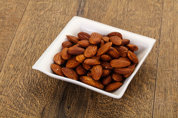 Almonds nuts heap
