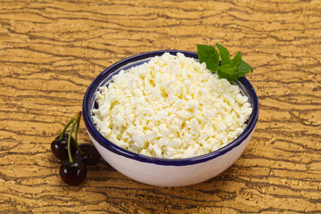 Fresh tasty curd in the bowl