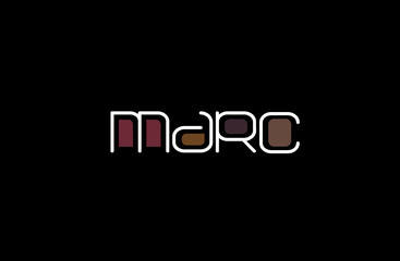 Marc Name Art in a Unique Contemporary Design in Java Brown Colors - obrazy, fototapety, plakaty