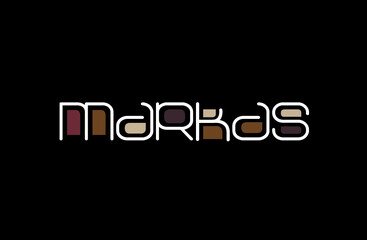 Markas Name Art in a Unique Contemporary Design in Java Brown Colors