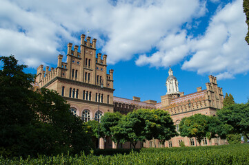 Fototapeta premium view of the cathedral of chernovitsky university 