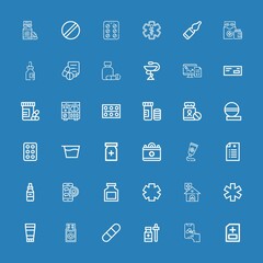 Editable 36 prescription icons for web and mobile