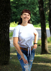 woman walking in the park
