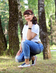 woman walking in the park