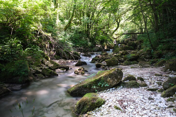 orfento river valley inside the majella mountain complex in abruzzo italy