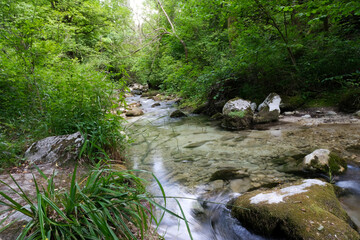 orfento river valley inside the majella mountain complex in abruzzo italy