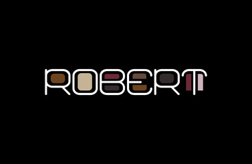 Robert Name Art in a Unique Contemporary Design in Java Brown Colors