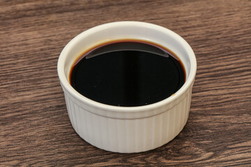 Asian soya sauce in the bowl