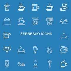 Editable 22 espresso icons for web and mobile