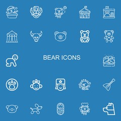 Editable 22 bear icons for web and mobile