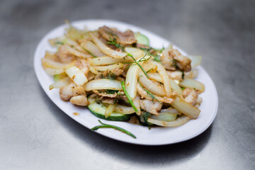 Delicious vietnamese stir fried crocodile