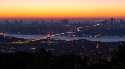 Fototapeta premium 15 July Martyrs Bridge in Istanbul, Turkey