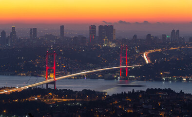 15 July Martyrs Bridge in Istanbul, Turkey