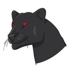 Panther Head Illustration isolated on white