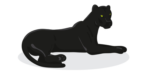 black Panther - vector illustration in cartoon style © Deno