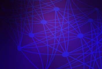 Dark Purple vector template with artificial intelligence structure.