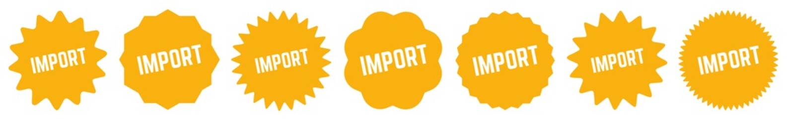 Import Tag Orange | Icon | Sticker | Label | Variations