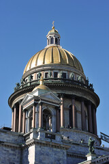 view of the dome of St. Isaac's Cathedral in Saint Petersburg