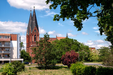 The Friedenskirche is a Protestant church and the oldest stone building in Frankfurt (Oder). - obrazy, fototapety, plakaty