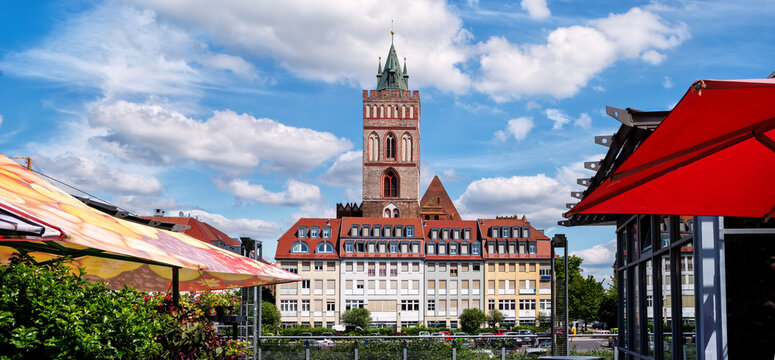 The Marienkirche with the Brunnenplatz in Frankfurt an der Oder,
