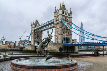 Tower Bridge (1886 - 1894) over River Thames - iconic symbol of London. Tower Bridge is close to...