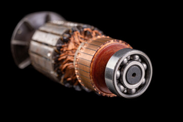 Electric motor rotor. Parts for the electric motor that drives the saw.
