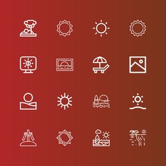 Editable 16 sunset icons for web and mobile
