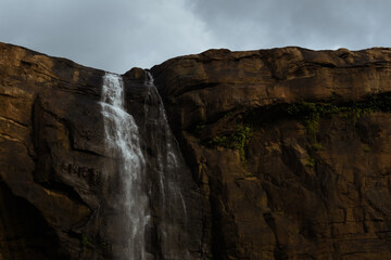 Narrow waterfall in the mountain