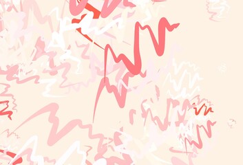 Light Red vector texture with curved lines.