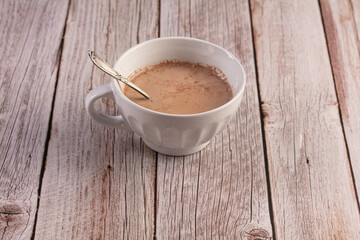 Bowl of hot chocolate in the morning