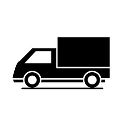 car cargo truck model transport vehicle silhouette style icon design