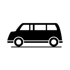 passenger car transport vehicle silhouette style icon design