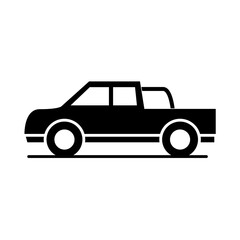 car lorry pickup transport vehicle silhouette style icon design