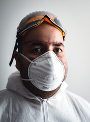 doctor and his protective equipment to fight covid19  - 368535286