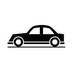 sedan car model transport vehicle silhouette style icon design