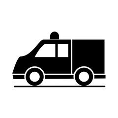 car ambulance model transport vehicle silhouette style icon design