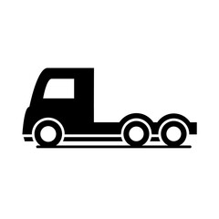 car trailer head truck model transport vehicle silhouette style icon design