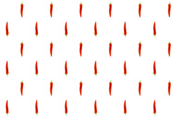 spicy chili pepper fresh red pod bright white isolated background