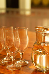 glass wine decanter water wine tasting set vertical photo winery cafe